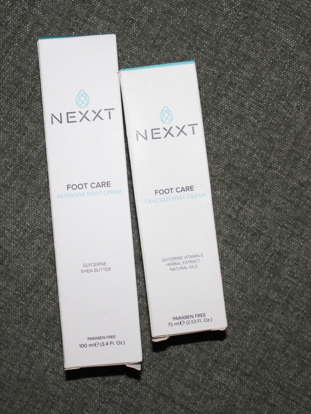 Nexxt Foot Care Creams in White with Teal Accents